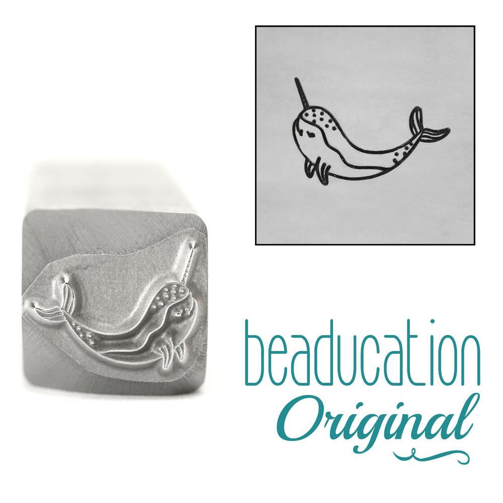Metal Stamping Tools Narwhal Whale Metal Design Stamp, 11mm - Beaducation Original